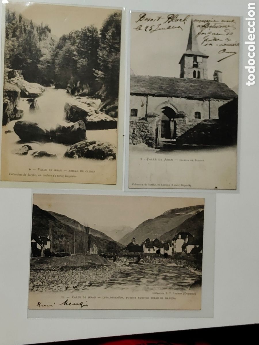 Postcards: Lote de 3 Tarjeta postales Valle de Aran Abismo Cledes Iglesia Bosots Puente sobre Garuna