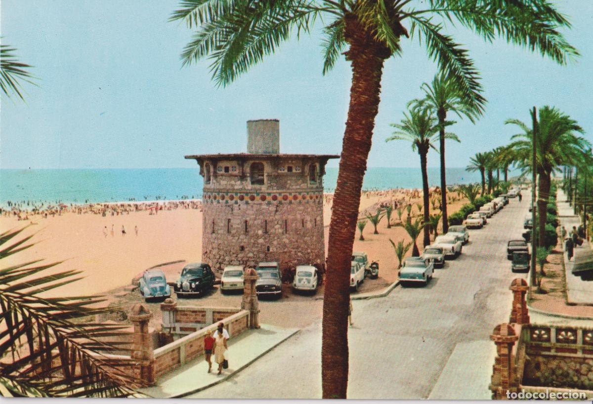 Postales: VILANOVA I LA GELTRU, PASEO RIBES ROGES Y PLAYA - EXCLUSIVAS R.O. FOT. F.GUILERA - ESCRITA