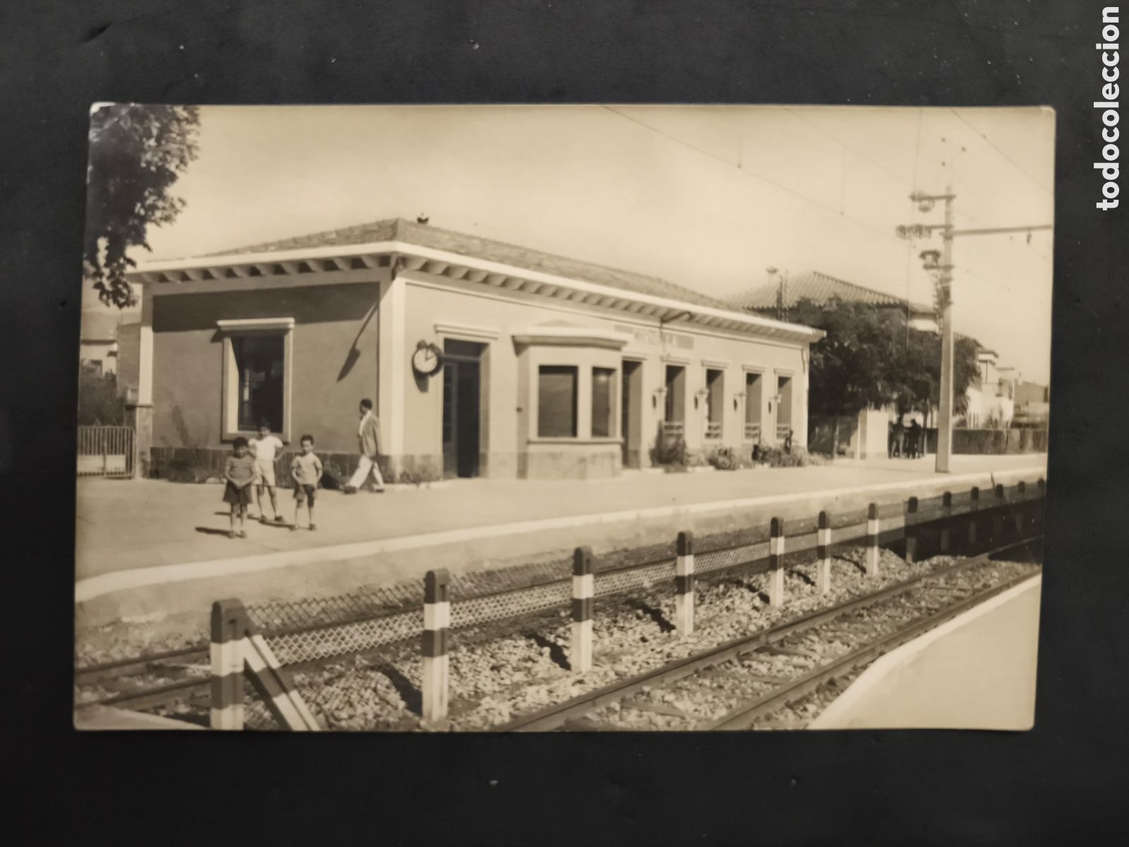 Postales: Antigua postal Barcelona- Cornell&aacute;, estaci&oacute;n