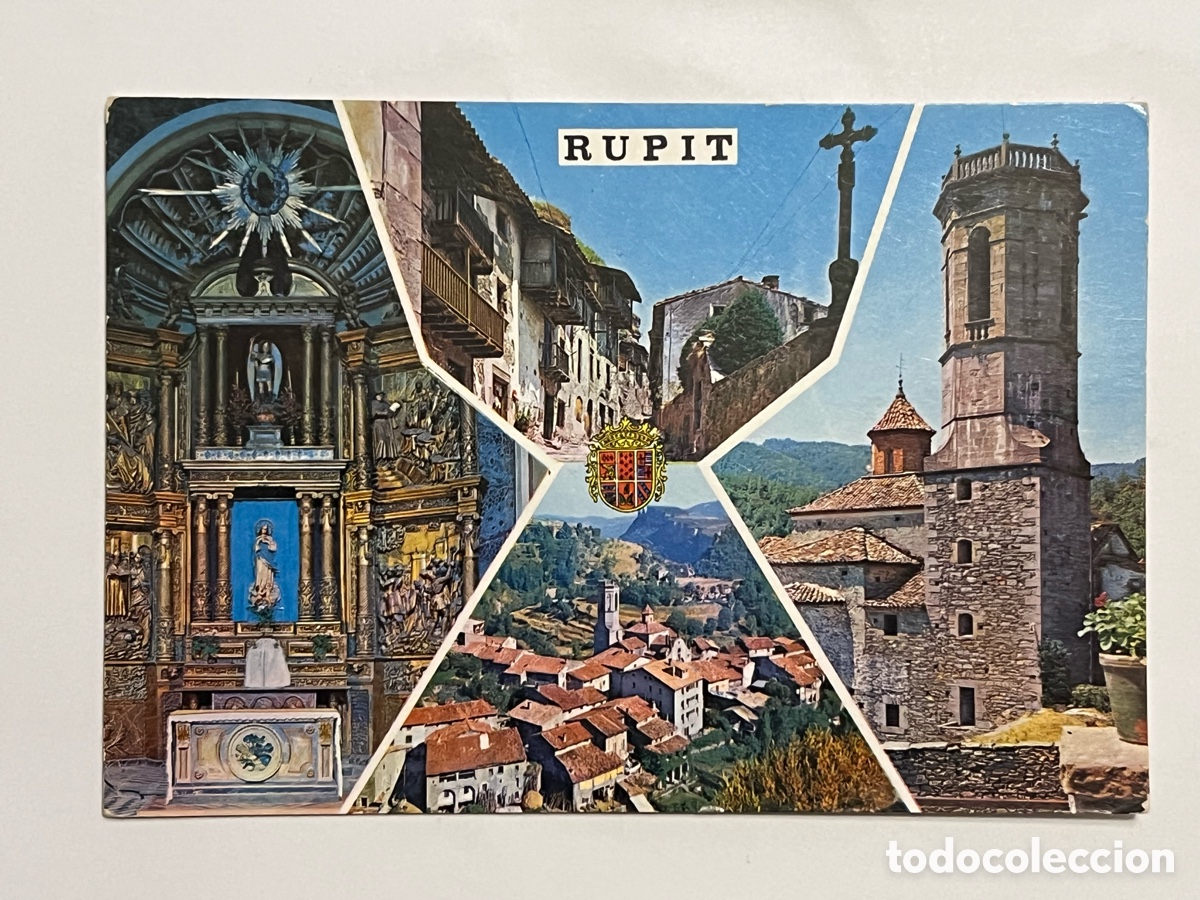 Postales: RUPIT (Barcelona) Postal Breve historia de Rupit en reverso (h.1960?)