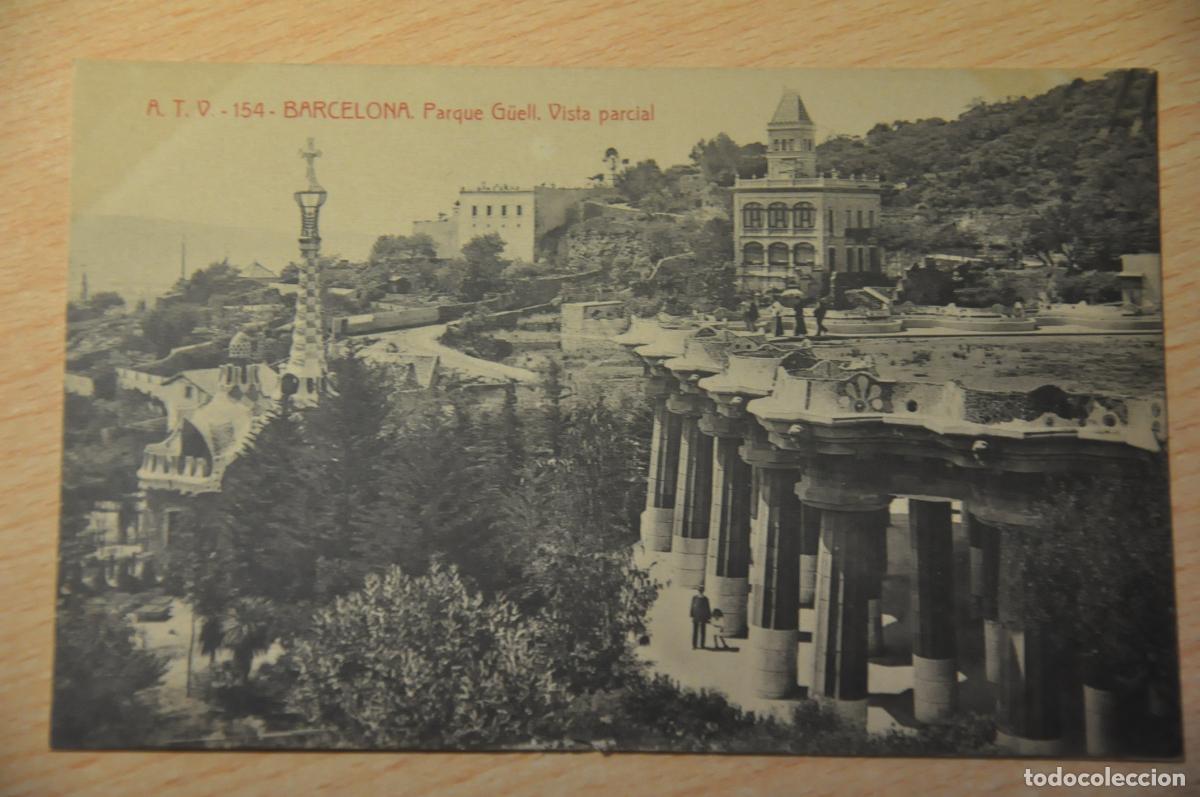 Postales: postal barcelona, parque guell, vista parcial, atv 154