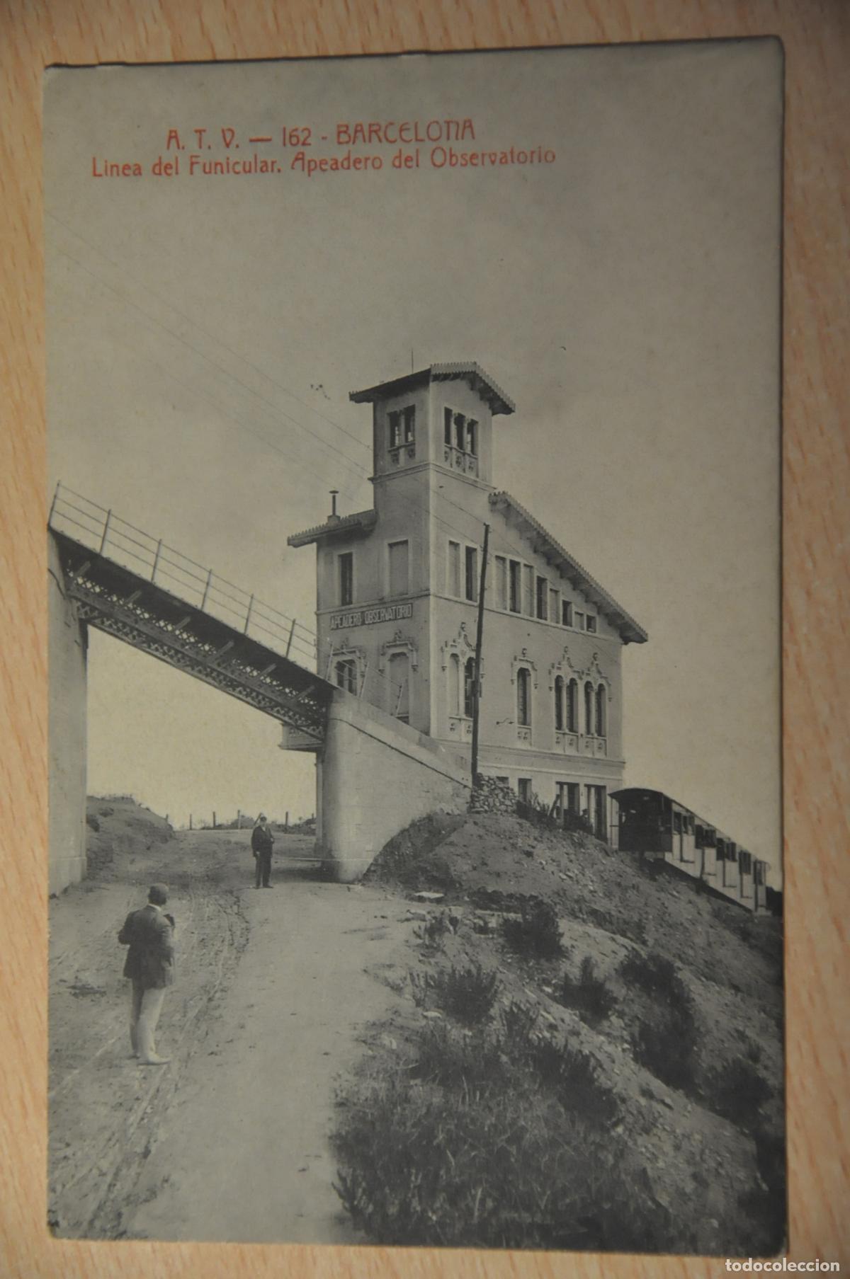 Postales: postal barcelona, linea del funicular, apeadero del observatorio, atv 162