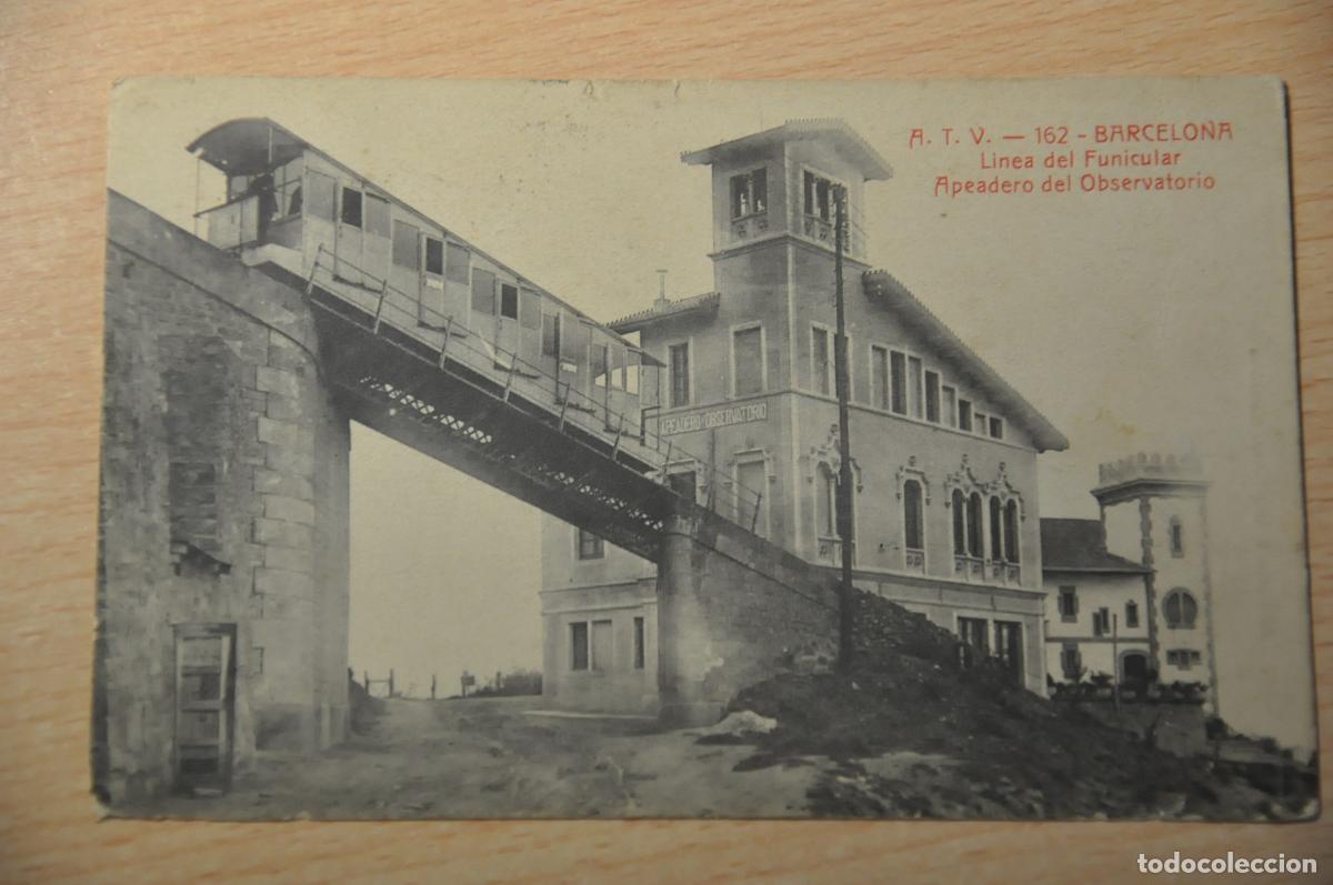 Postales: postal barcelona, linea del funicular, apeadero del observatorio, atv 162