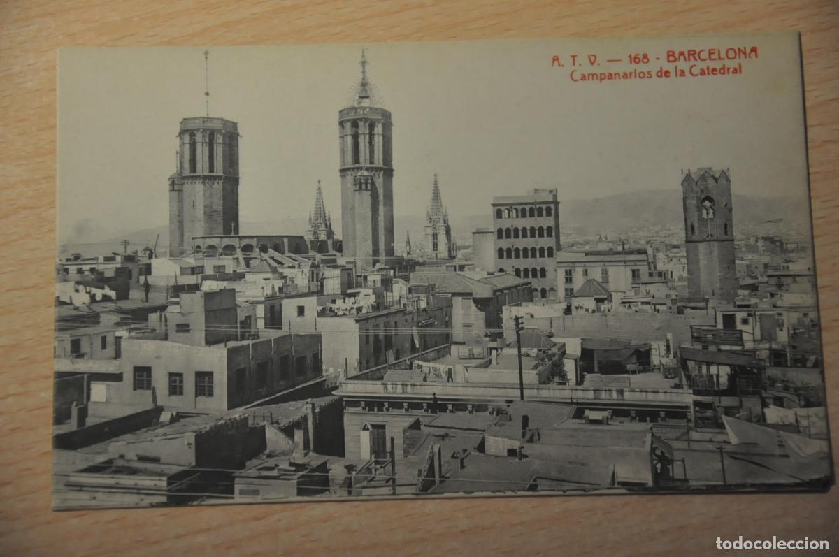 Postales: postal barcelona, campanarios de la catedral, atv 168