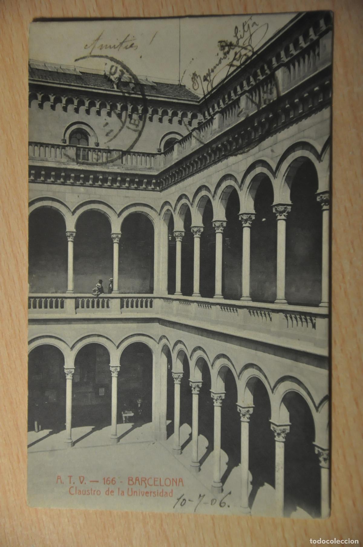 Postales: postal barcelona, claustro de la universidad, atv 186