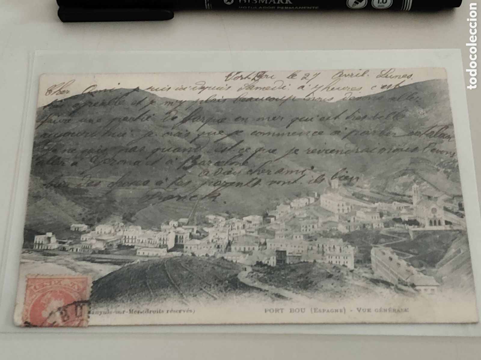 Postales: Tarjeta postal Port Bou Vista general Gerona dorso sin dividir Editor Banyols sur mer