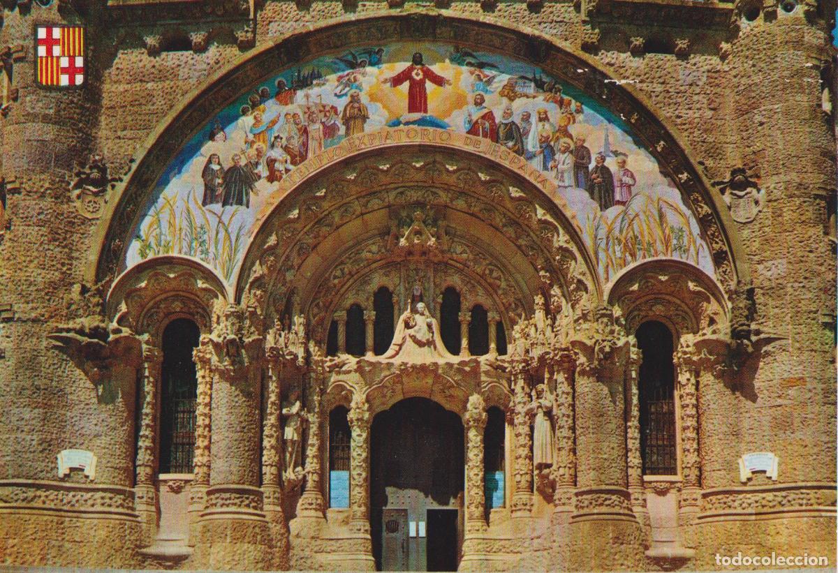 Postales: BARCELONA, TIBIDABO, ENTRADA AL TEMPLO EXPIATORIO - SOBERANAS N&ordm;97 - ESCRITA