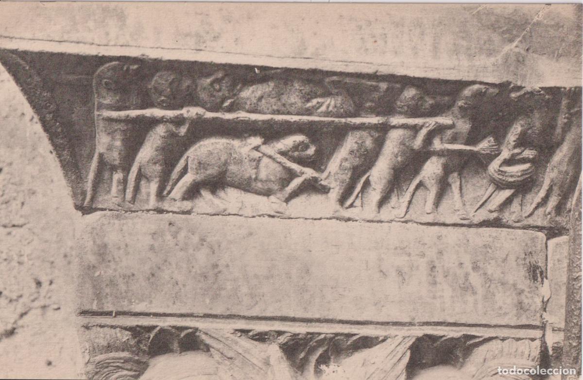 Postales: TARRAGONA, CATEDRAL, CLAUSTRO, CAPITEL DE LA PROCESI&Oacute;N DE LAS RATAS - R.GABRIEL GIBERT - S/C