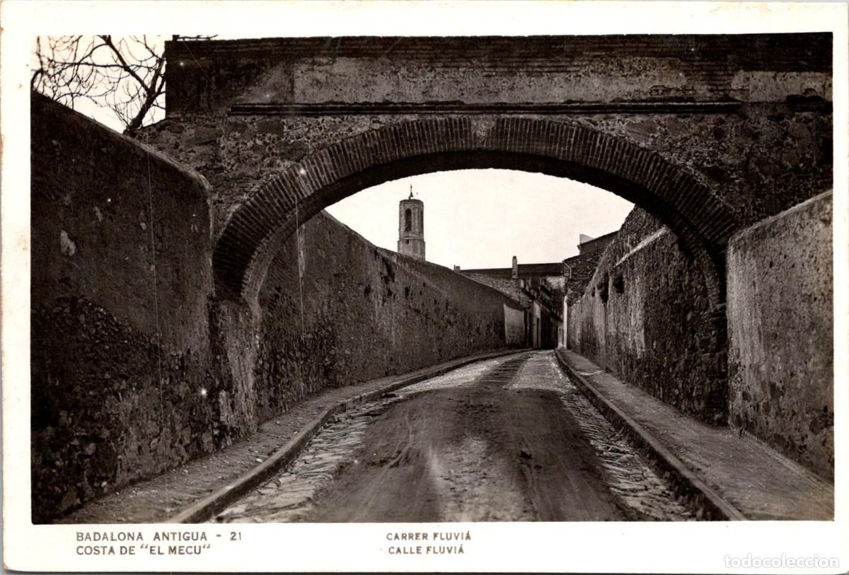 Postales: Badalona Antigua - Costa de El Mecu - Carrer Fluvi&agrave; - Sin datos n&ordm; 21 - 140x94mm