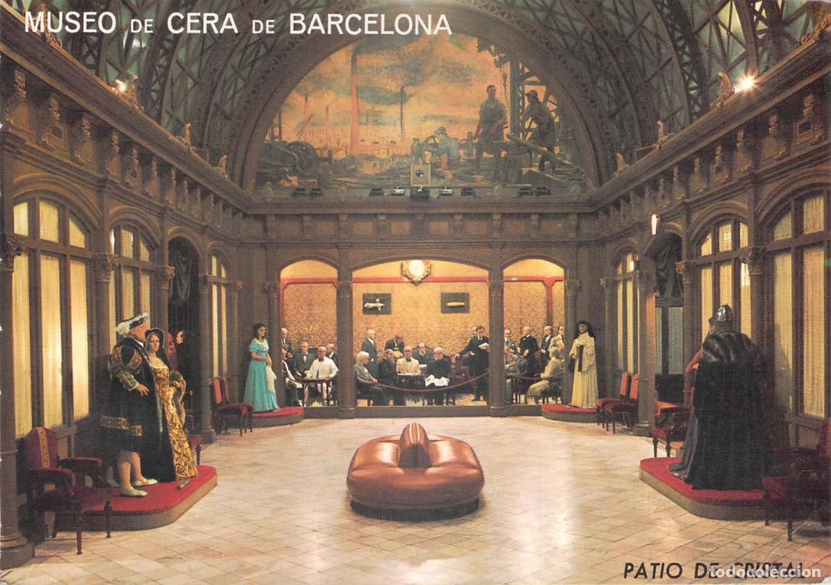 Postales: Postal del Patio de Cristal en el Museo de Cera de Barcelona