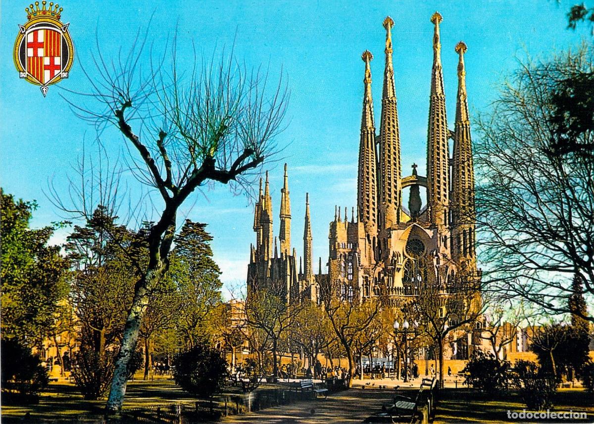Postales: Postal de Barcelona con el Templo de la Sagrada Familia
