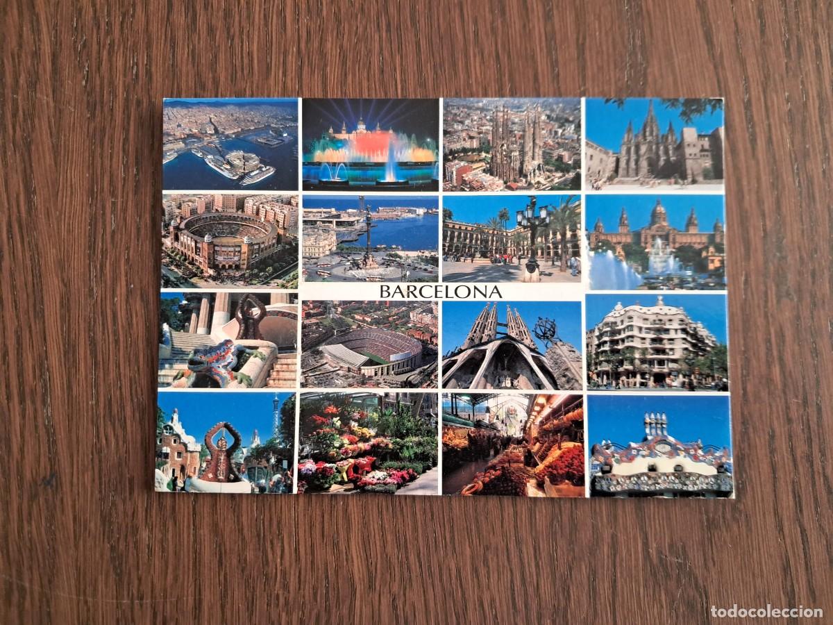 Postales: postal de Espa&ntilde;a, diferentes vistas de Barcelona, a&ntilde;o 2011.