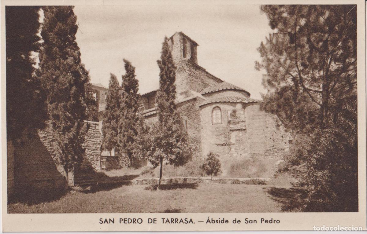 Postales: SAN PEDRO DE TARRASA (BARCELONA) &Aacute;BSIDE DE SAN PEDRO - HUECOGRABADO RIEUSSET - S/C