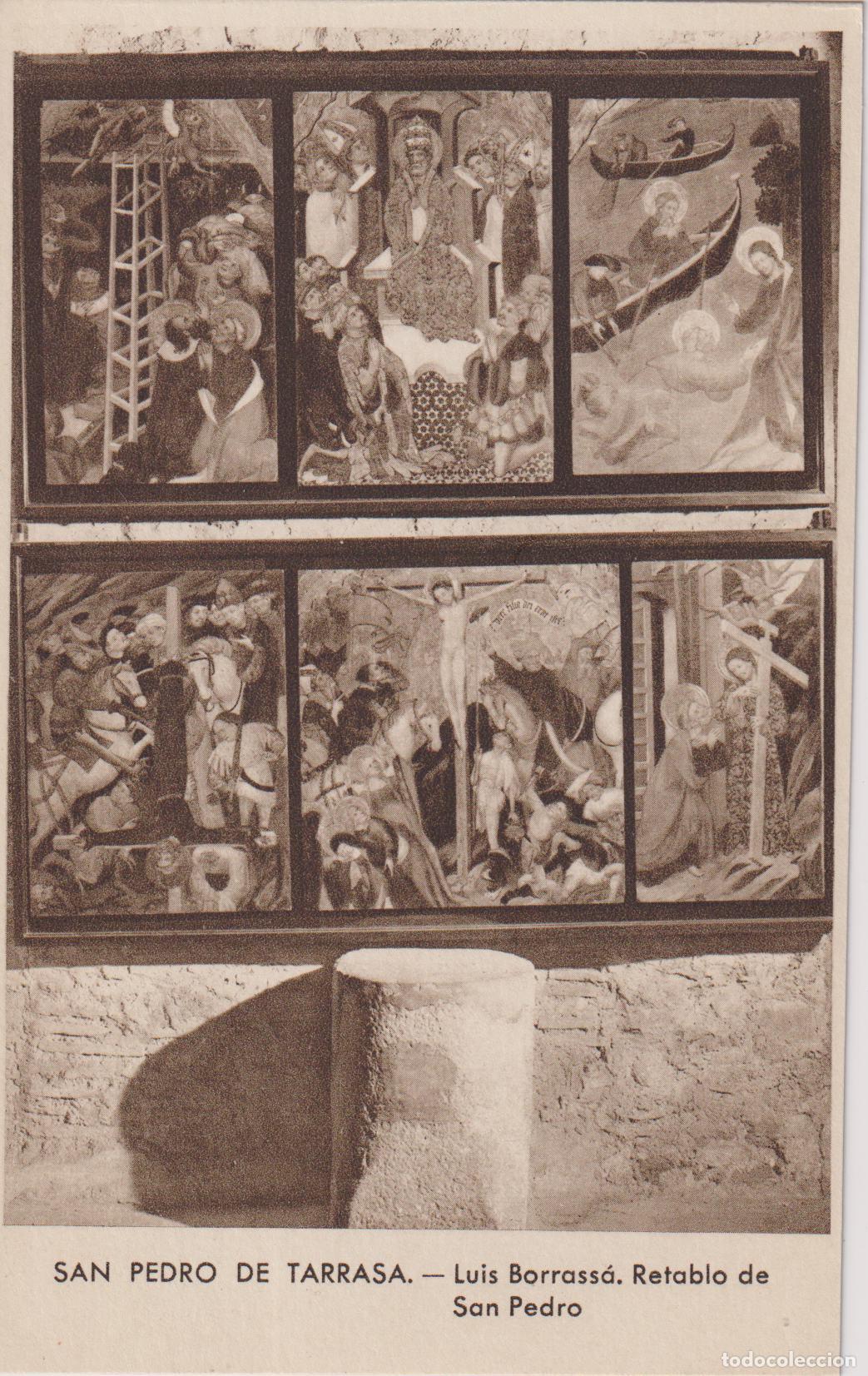Postales: SAN PEDRO DE TARRASA (BARCELONA) LUIS BORRASS&Aacute;, RETABLO DE SAN PEDRO - HUECOGRABADO RIEUSSET - S/C