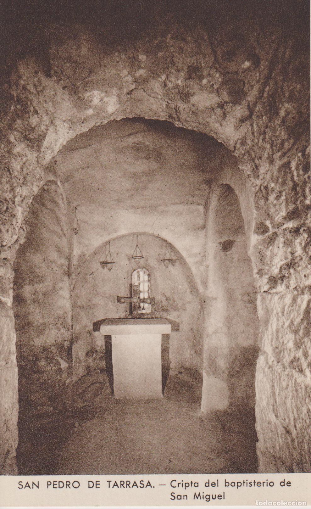 Postales: SAN PEDRO DE TARRASA (BARCELONA) CRIPTA DEL BAPTISTERIO DE SAN MIGUEL - HUECOGRABADO RIEUSSET - S/C