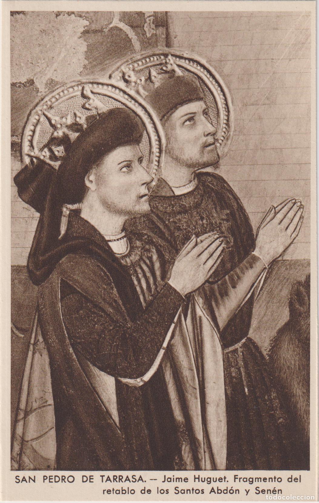 Postales: SAN PEDRO DE TARRASA (BARCELONA) JAIME HUGUET, FRAGMENTO RETABLO - HUECOGRABADO RIEUSSET - S/C