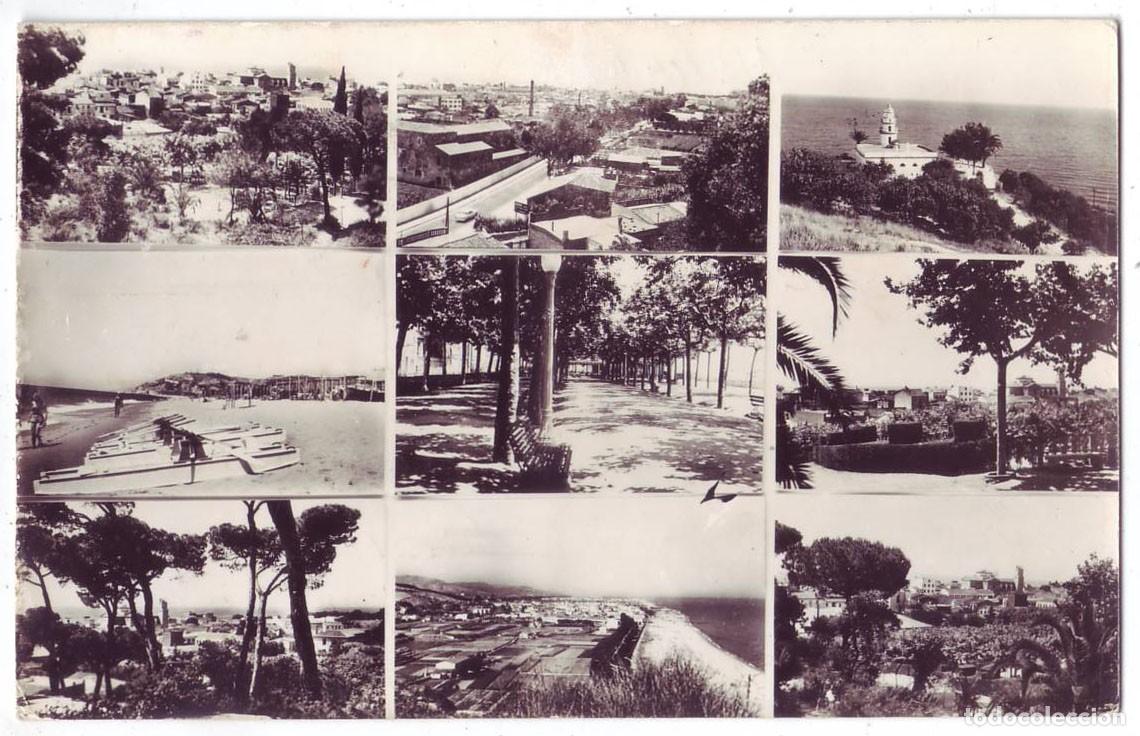 Postales: Calella (Barcelona): Recuerdo de Calella. Comercial Prat. Circulada (A&ntilde;os 50)