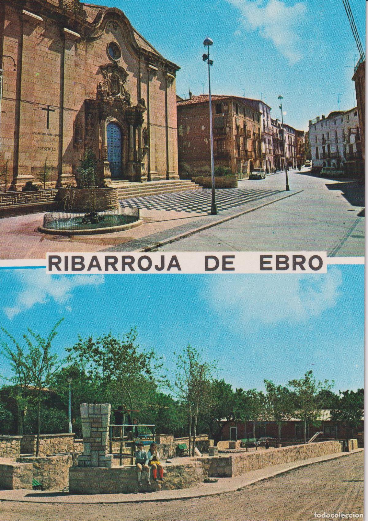 Postales: RIBARROJA D'EBRE (TARRAGONA( PLA&Ccedil;A DE ESPANYA I CARRER GENERAL FRANCO, PARC INFANTIL - VISTACROM 11