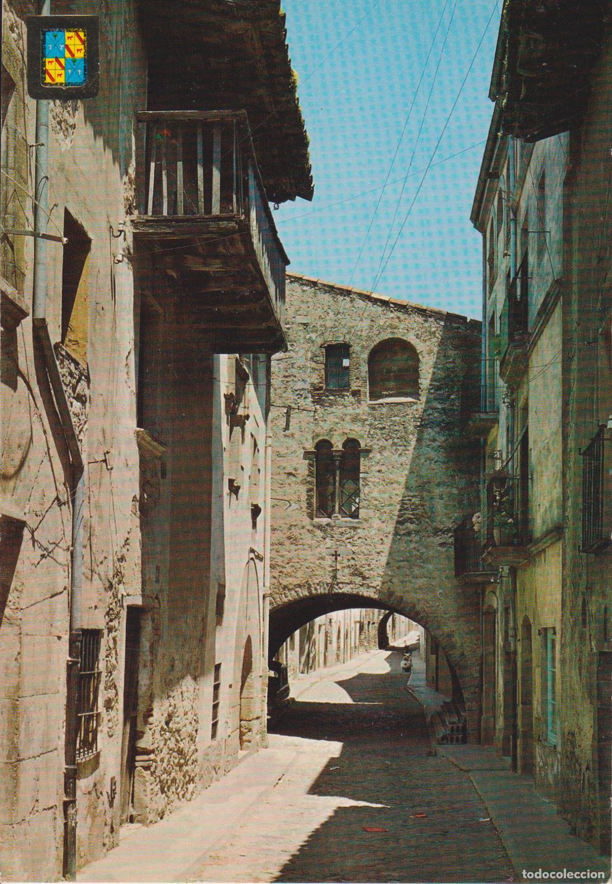 Postales: ANGL&Eacute;S (GIRONA) CALLE DE VALL - ESCUDO DE ORO N&ordm;3725 - CIRCULADA