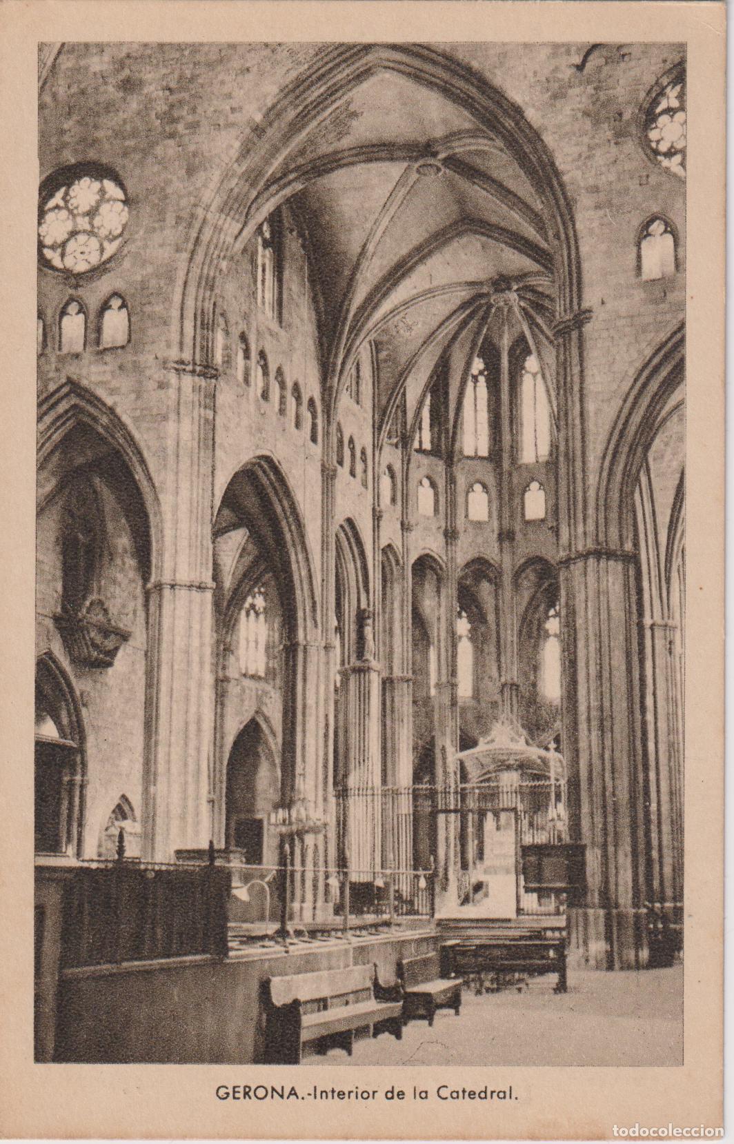 Postales: GIRONA, INTERIOR DE LA CATEDRAL - ESTAMPERIA DE ARTE N&ordm;96 - S/C