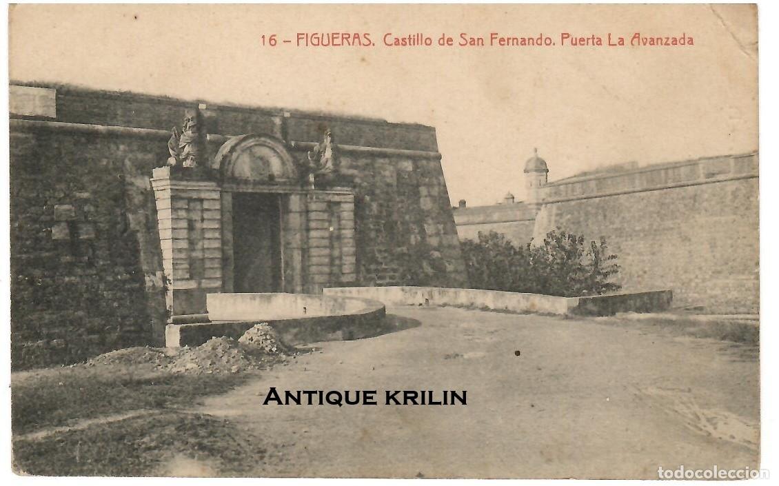 Postales: FIGUERAS N&ordm; 16 CASTILLO DE SAN FERNANDO , PUERTA AVANZADA /MASDEVALL / SIN FRANQUEAR