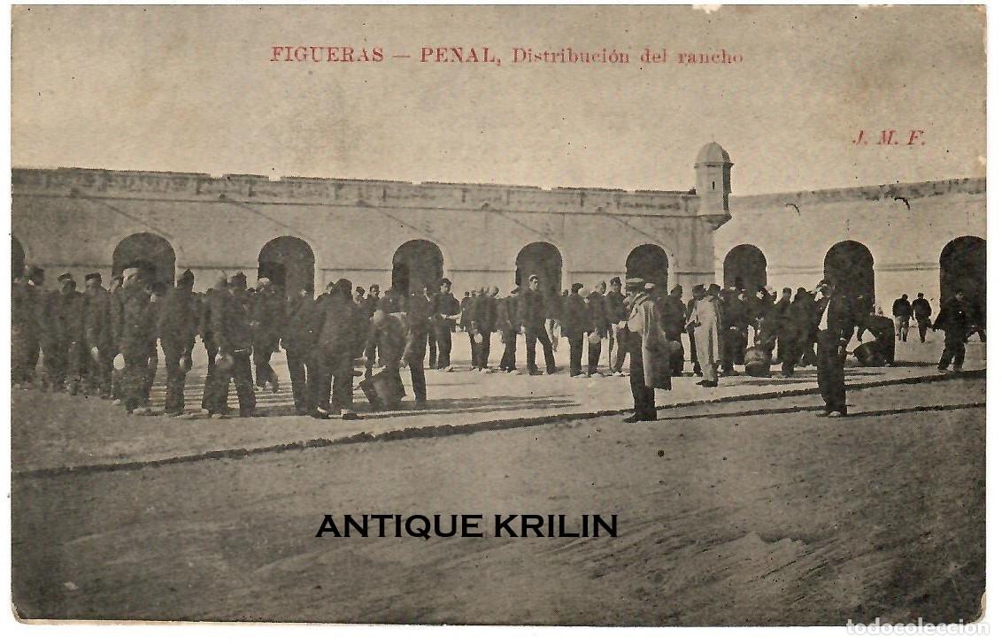 Postales: FIGUERAS / PENAL / DISTRIBUCION DEL RANCHO / EDICION JOS&Eacute; MASDEVALL / SIN FRANQUEAR