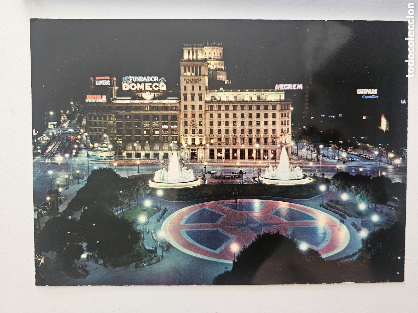 Postales: Postal Barcelona Plaza Catalu&ntilde;a Nocturna Industrial Vallesana Montorn&egrave;s del Vall&egrave;s 15x10cm Grande 19