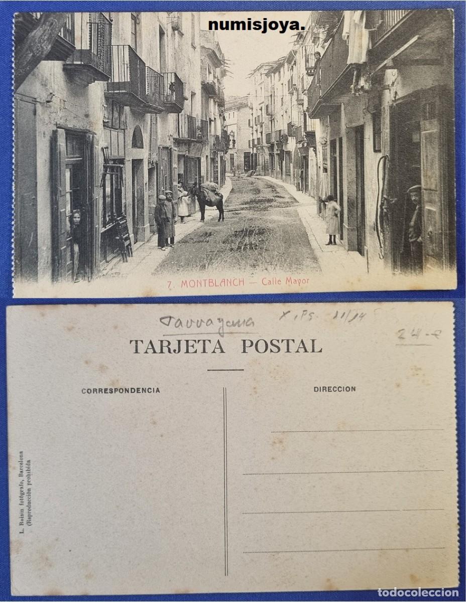 Postcards: Postal de MONTBLANCH Tarragona Espa&ntilde;a a&ntilde;o 1905. Calle Mayor. Fot. ROISIN.