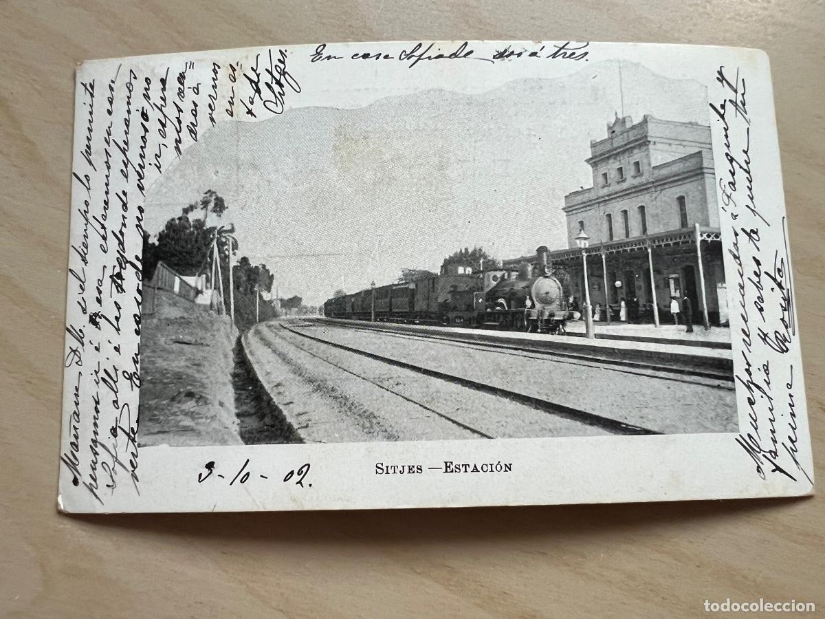 Postales: SITGES SITJES ESTACION DE TREN 1902 POSTAL FOTOGRAFICA