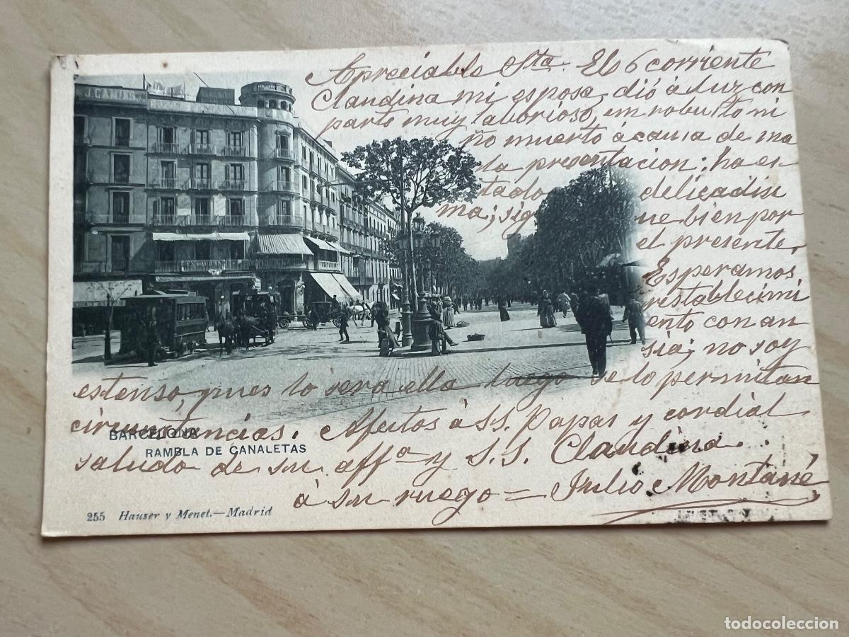 Postales: BARCELONA RAMBLA DE CANALETAS 1903 POSTAL FOTOGRAFICA