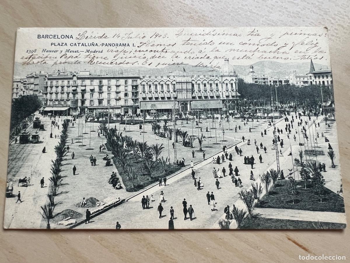 Postales: BARCELONA 1903 PLAZA DE CATALU&Ntilde;A PANORAMA 1 POSTAL FOTOGRAFICA