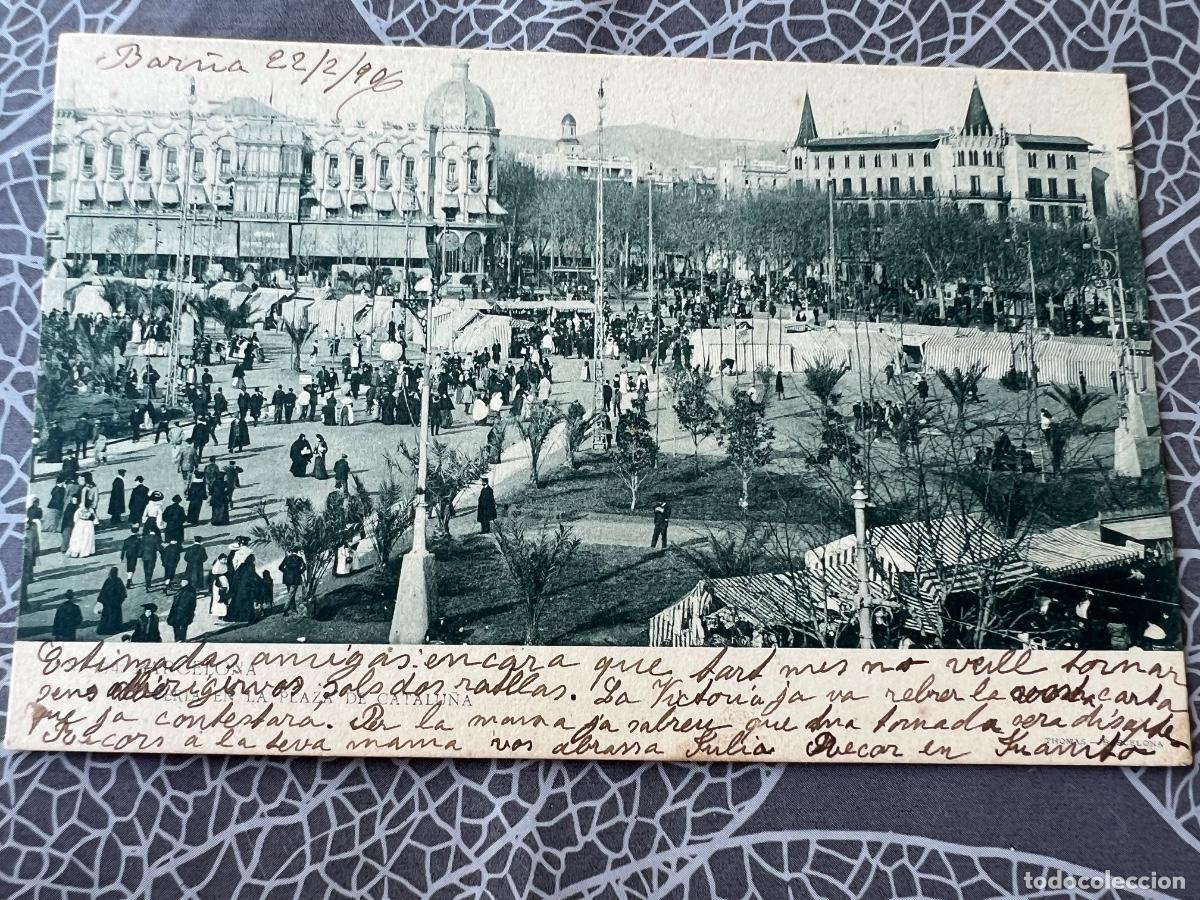 Postales: BARCELONA 1906 FERIA PLAZA CATALU&Ntilde;A POSTAL FOTOGRAFICA