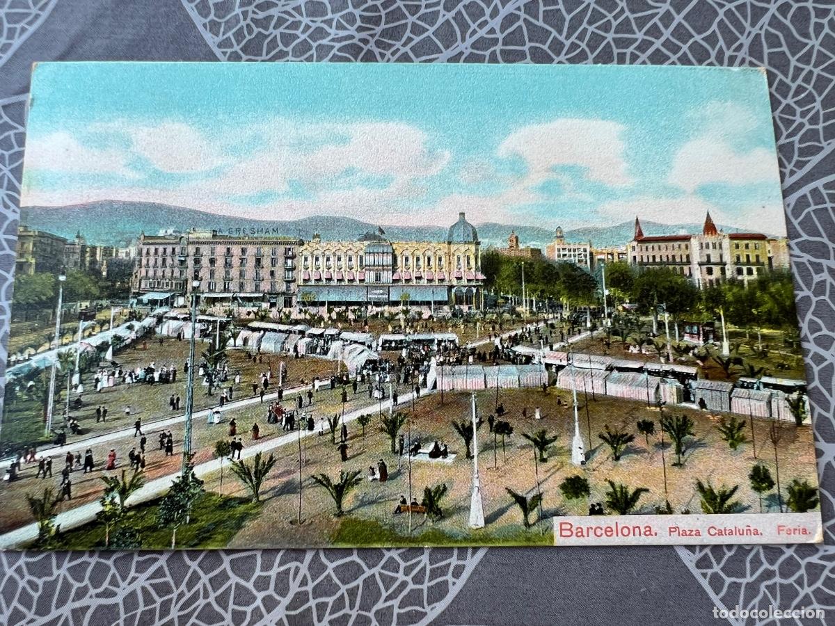 Postales: BARCELONA 1910 FERIA PLAZA CATALU&Ntilde;A POSTAL FOTOGRAFICA