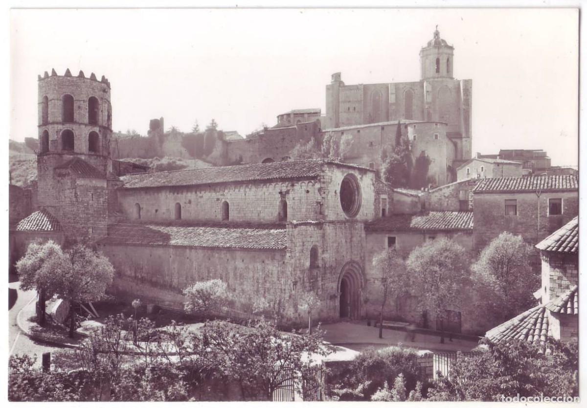 Postales: Gerona: San Pedro de Galligans y Catedral, destacando la Torre Cornelia. FISA / Soberanas (A&ntilde;os 60)