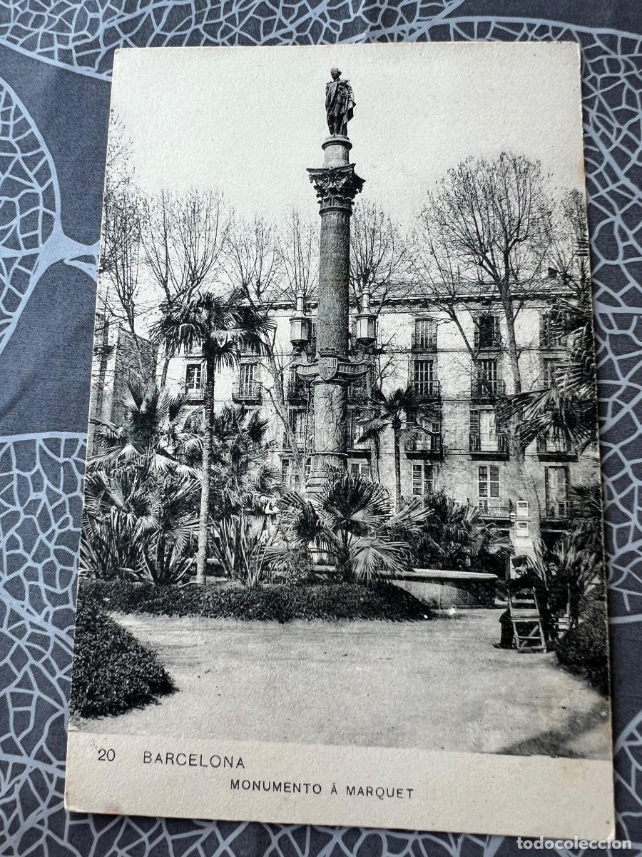 Postais: BARCELONA MONUMENTO A MARQUET SAMSOT Y MISS&Eacute; POSTAL FOTOGRAFICA