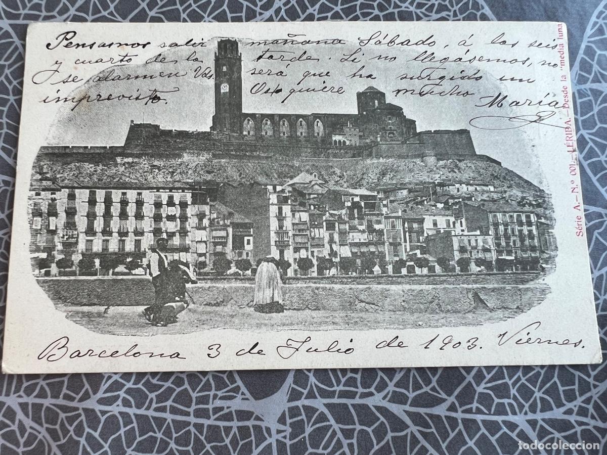 Postais: LERIDA 1903 SERIE A DESDE LA MEDIA LUNA POSTAL FOTOGRAFICA CASA SOL Y BENET