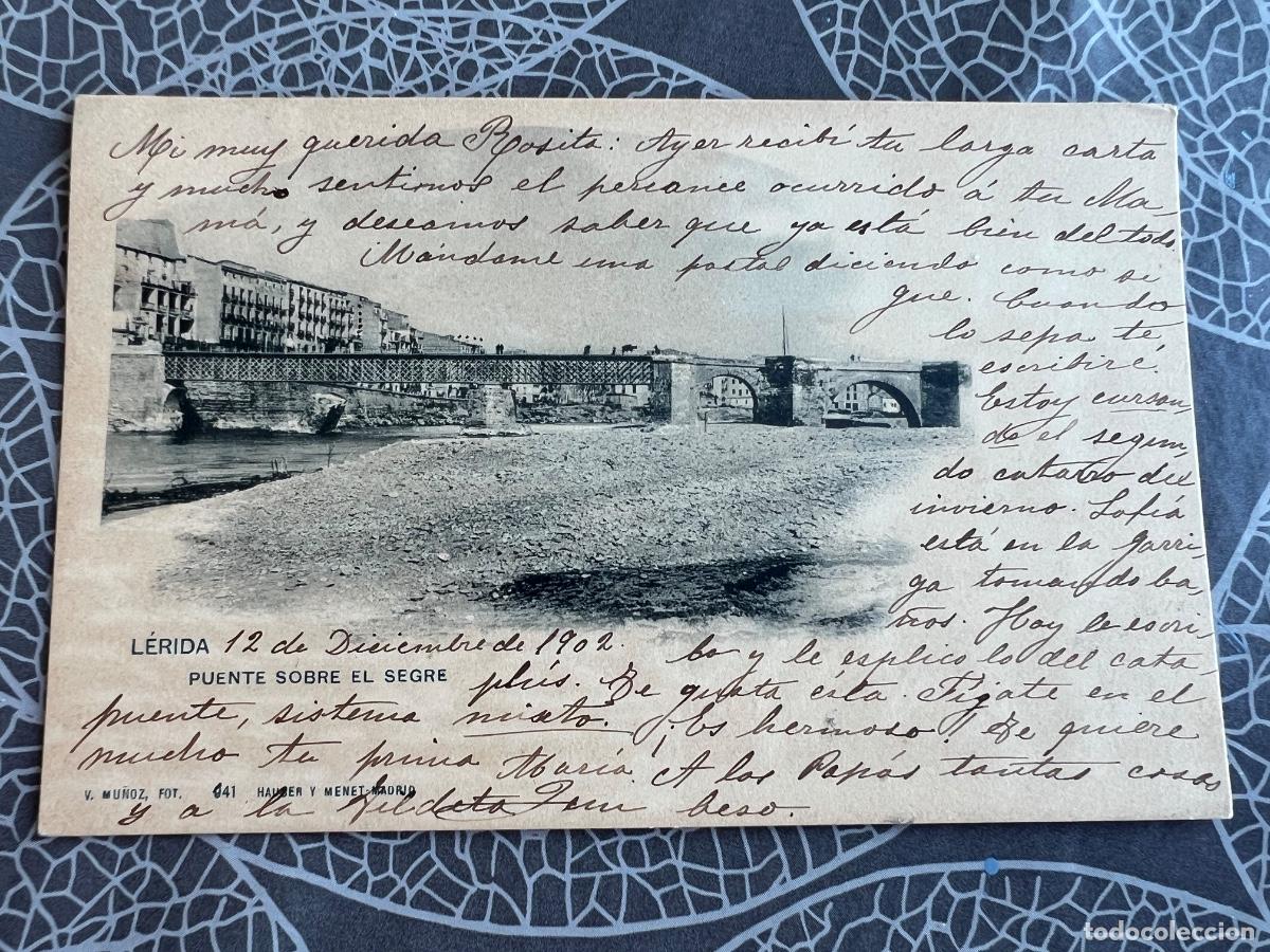 Postais: LERIDA 1902 PUENTE SOBRE EL SEGRE POSTAL FOTOGRAFICA