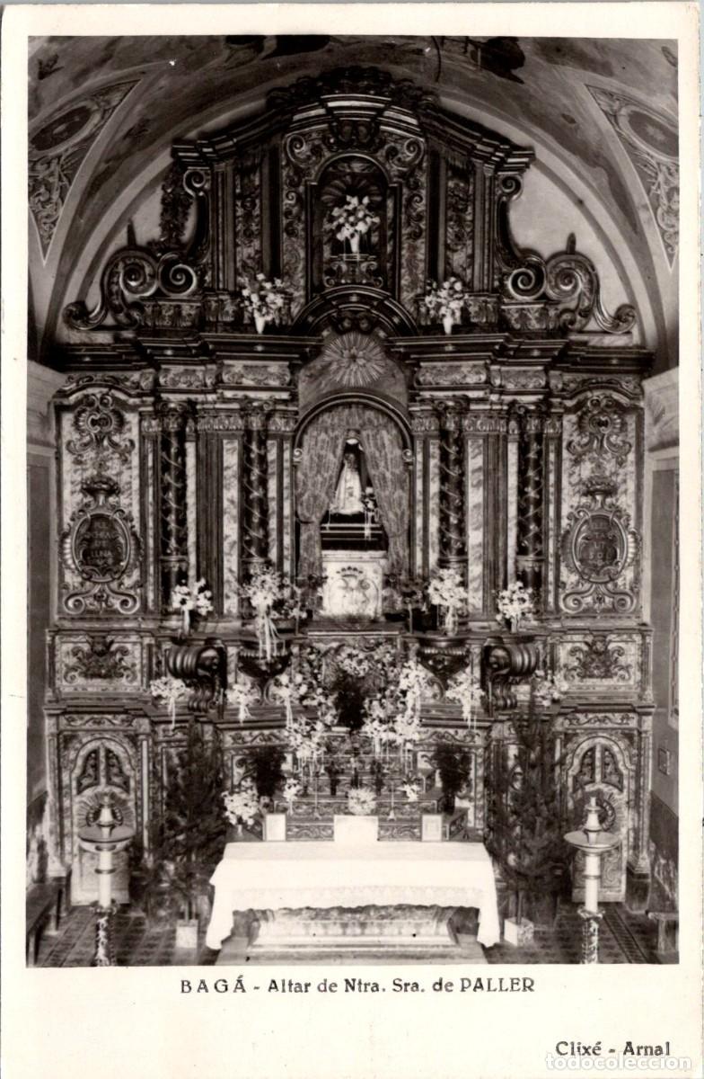 Postales: Bag&agrave; - Altar de Ntra. Sra. de Paller - Clix&eacute; Arnal - Reverso sin imprimir - 140x91mm