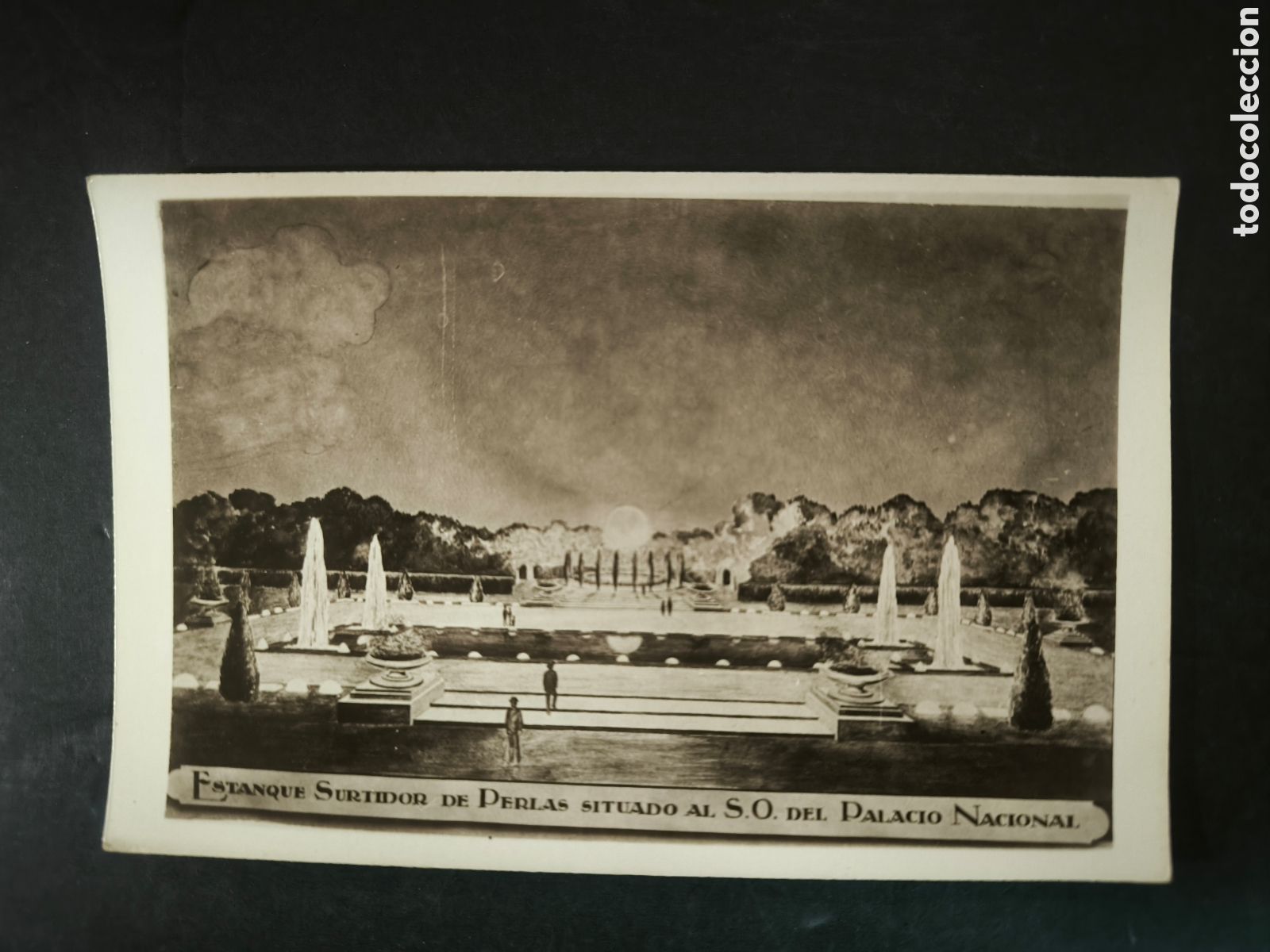 Postales: Postal Exposici&oacute;n internacional de Barcelona 1929. Estanque surtidor.