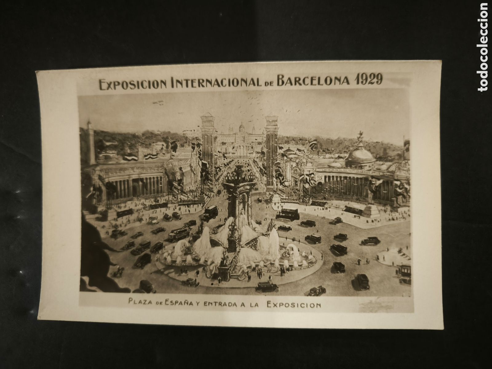 Postales: Postal Exposici&oacute;n internacional de Barcelona 1929. Plaza de Espa&ntilde;a.