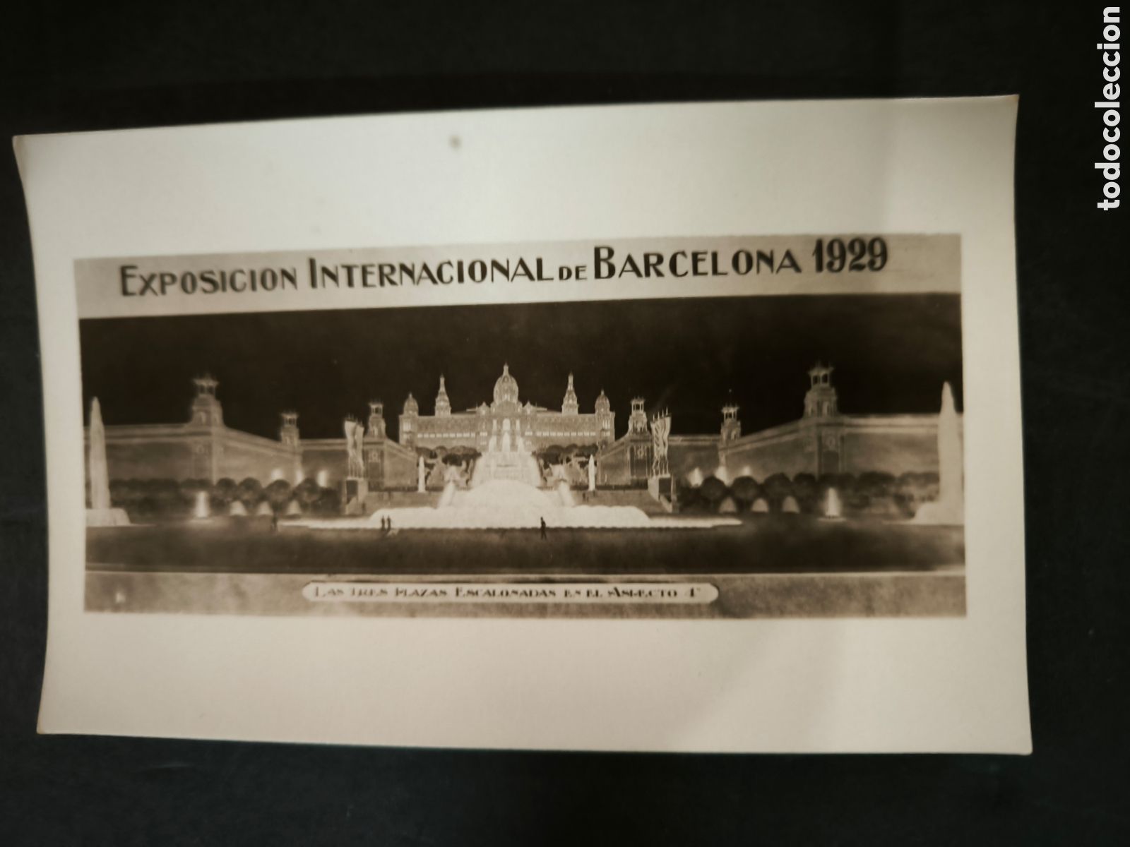 Postales: Postal Exposici&oacute;n internacional de Barcelona 1929. Las tres plazas.
