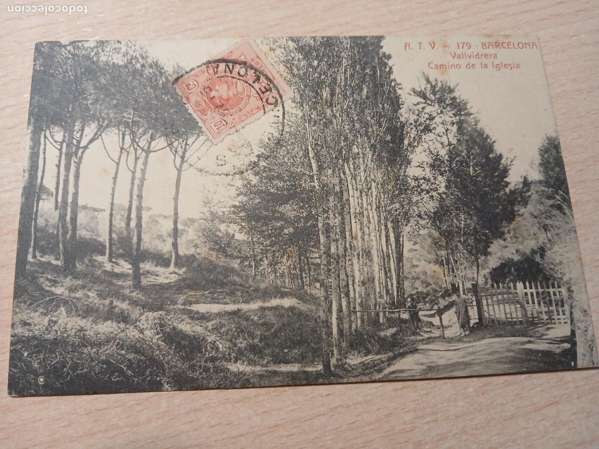 Postales: postal barcelona, vallvidrera, camino de la iglesia, atv 179