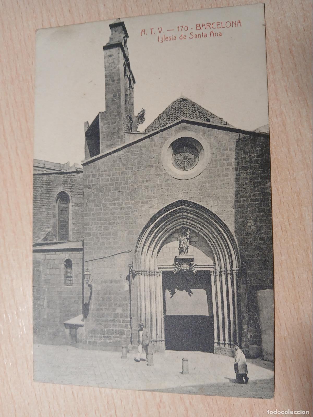 Postales: postal barcelona, iglesia de santa ana, atv 170