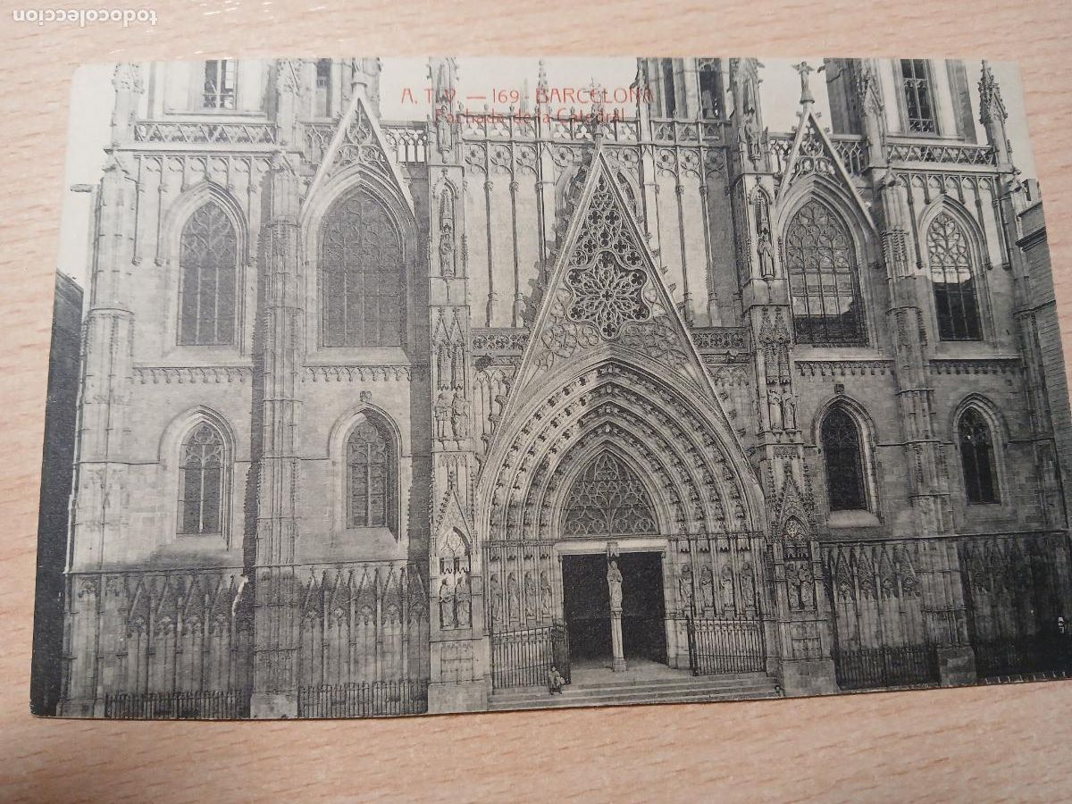 Postales: postal barcelona, fachada de la catedral, atv 169