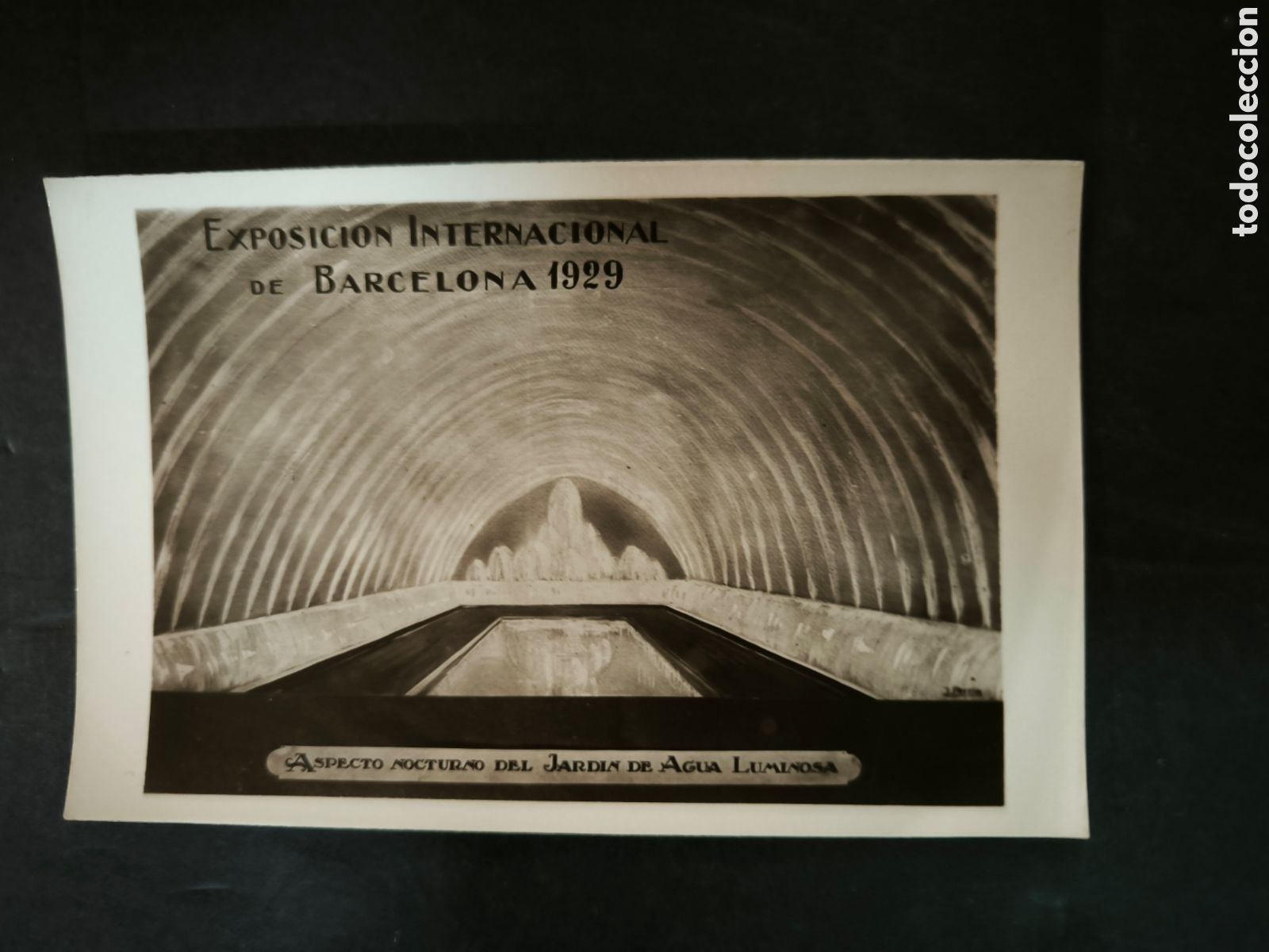 Postales: Postal Exposici&oacute;n internacional de Barcelona 1929. Jard&iacute;n de agua luminosa.