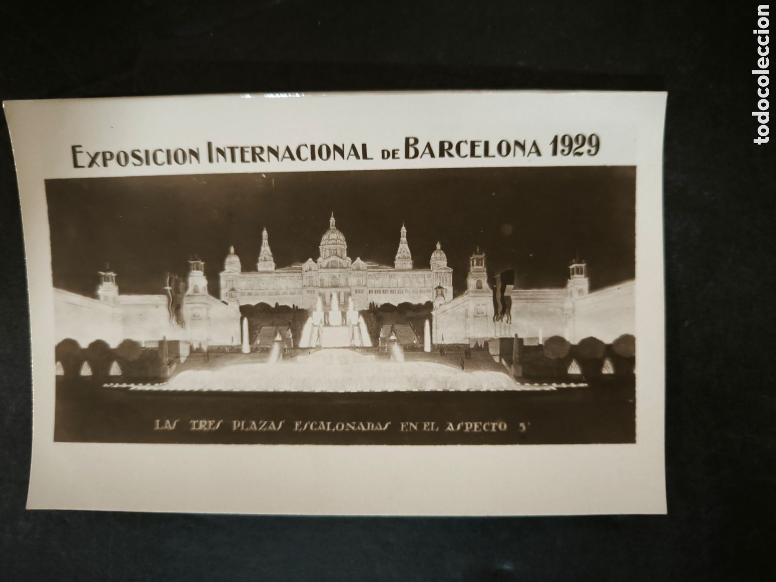 Postales: Postal Exposici&oacute;n internacional de Barcelona 1929. Las tres plazas.