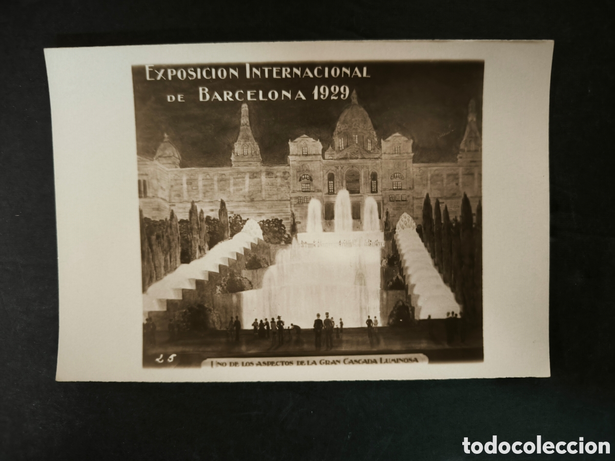 Postales: Postal Exposici&oacute;n internacional de Barcelona 1929. Gran Cascada Luminosa.