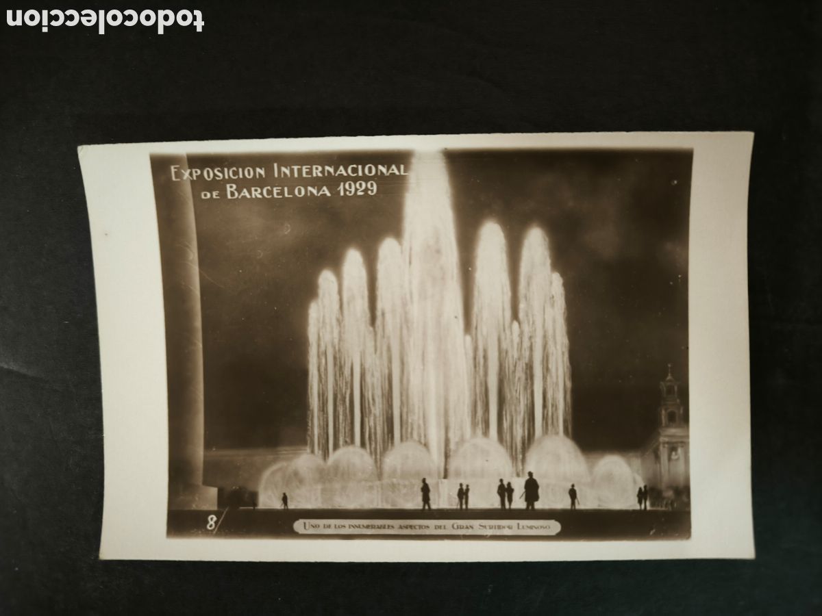 Postales: Postal Exposici&oacute;n internacional de Barcelona 1929. Gran surtidor luminoso.