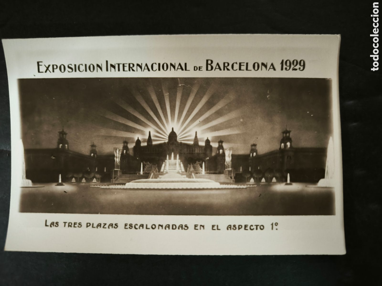 Postales: Postal Exposici&oacute;n internacional de Barcelona 1929. Las tres plazas.