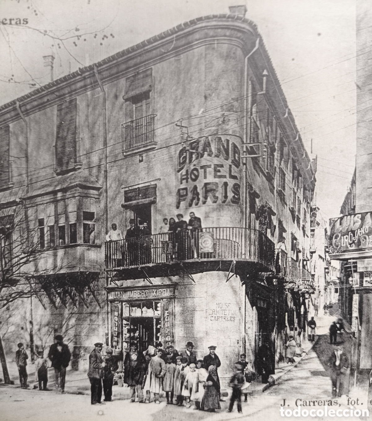 Postales: FIGUERES GRAN HOTEL PAR&Iacute;S POSTAL FOTOTIPIA CIRCULADA GIRONA 1907
